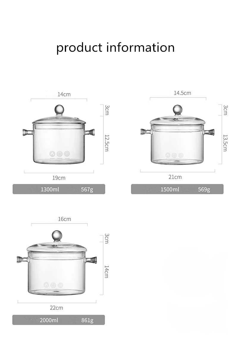 Transparent Glass Heat-Resistant Soup Pot - Image 3