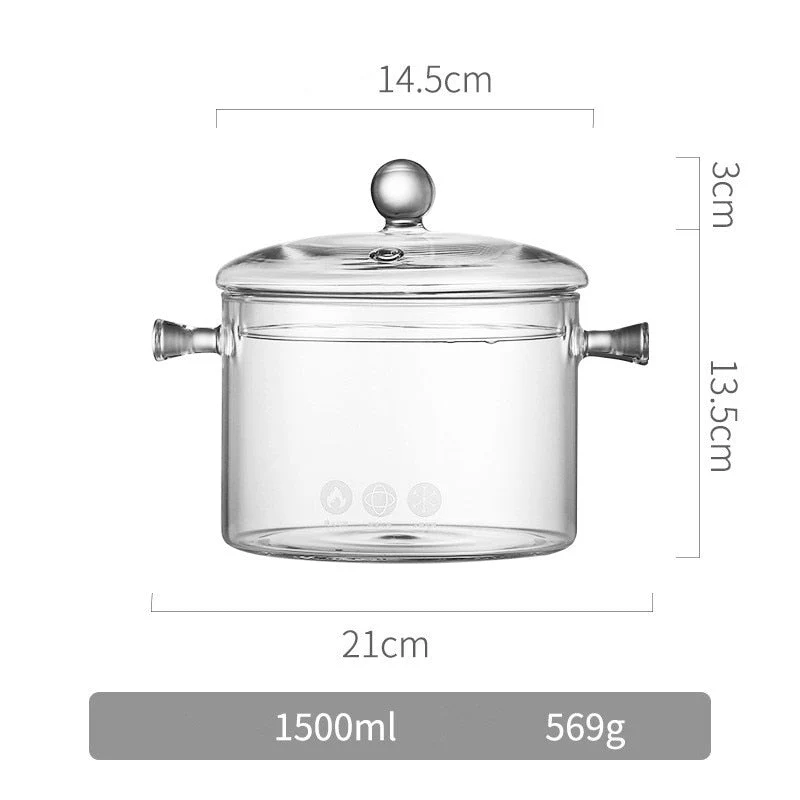 Transparent Glass Heat-Resistant Soup Pot - Image 7