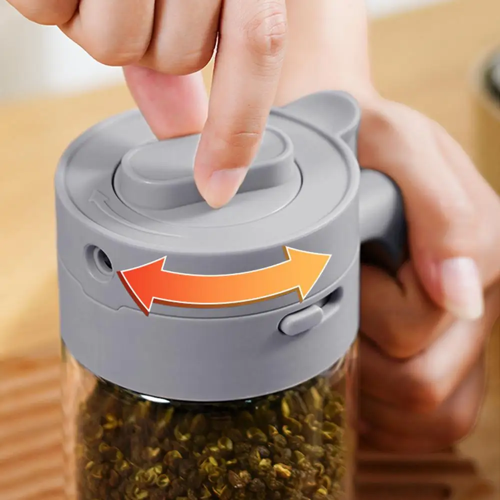 Transparent Glass Lockable Airtight Seasoning Jar with Spoon - Image 10