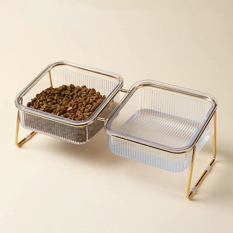 Transparent Non-slip Double Pet Bowl - Image 4