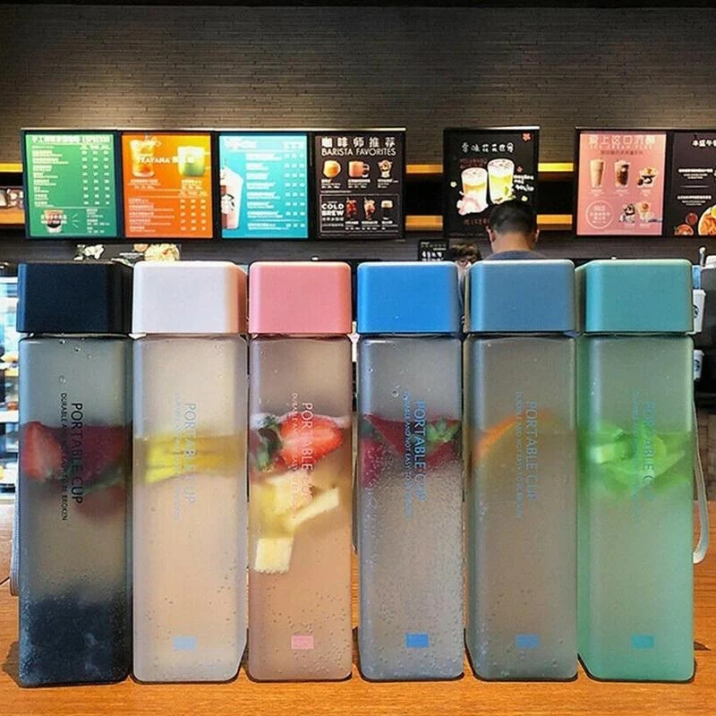 Transparent Square Classy Water Bottle Thermos - Image 2