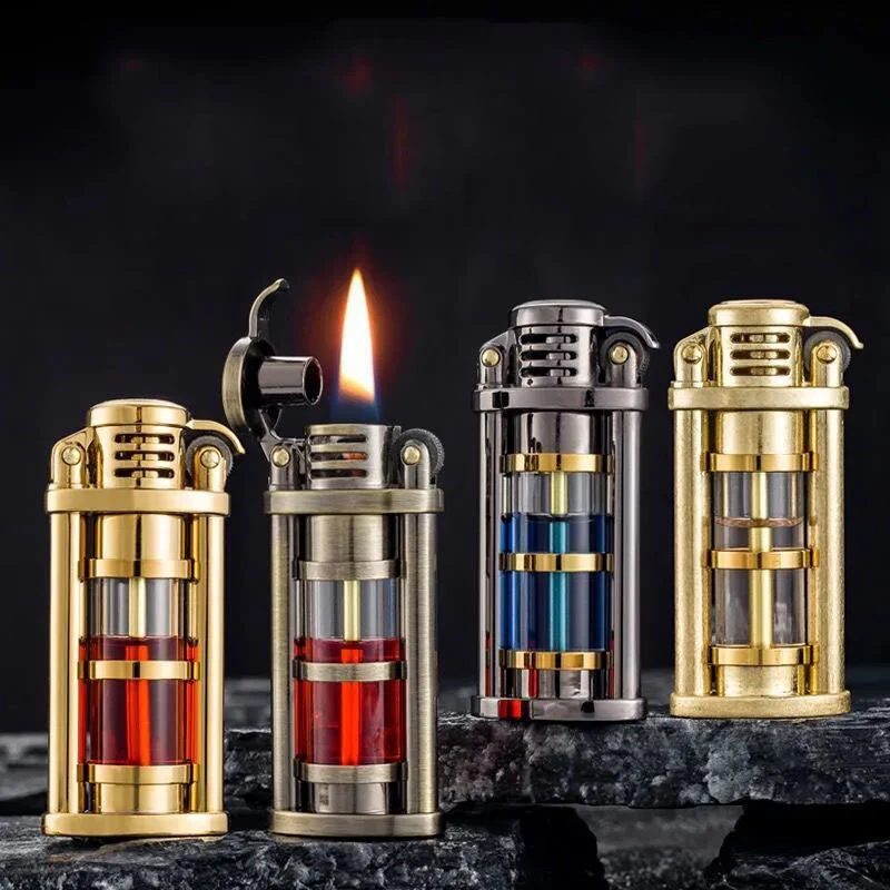 Transparent Windproof Metal Kerosene Flame Fusion Lighter - Image 6