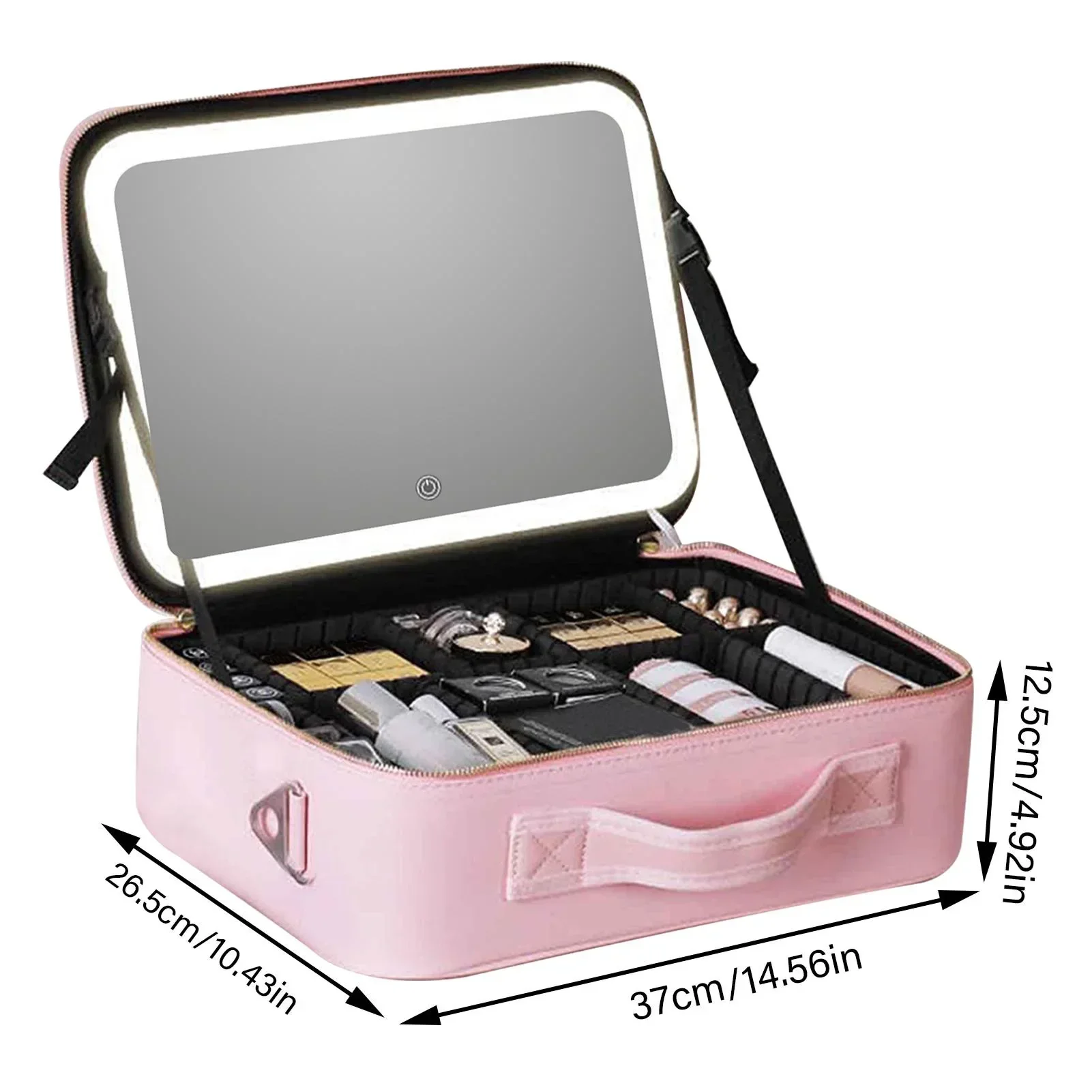 Travel Cosmetic Case LED Mirror Makeup Bag - Image 5