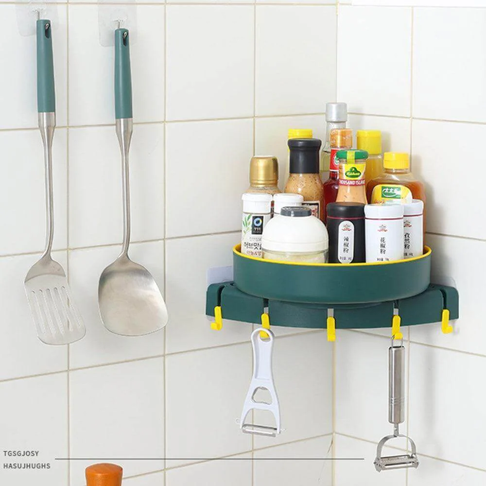 Triangle Wall-mounted Corner Kitchen Organizer Storage Rack - Image 8