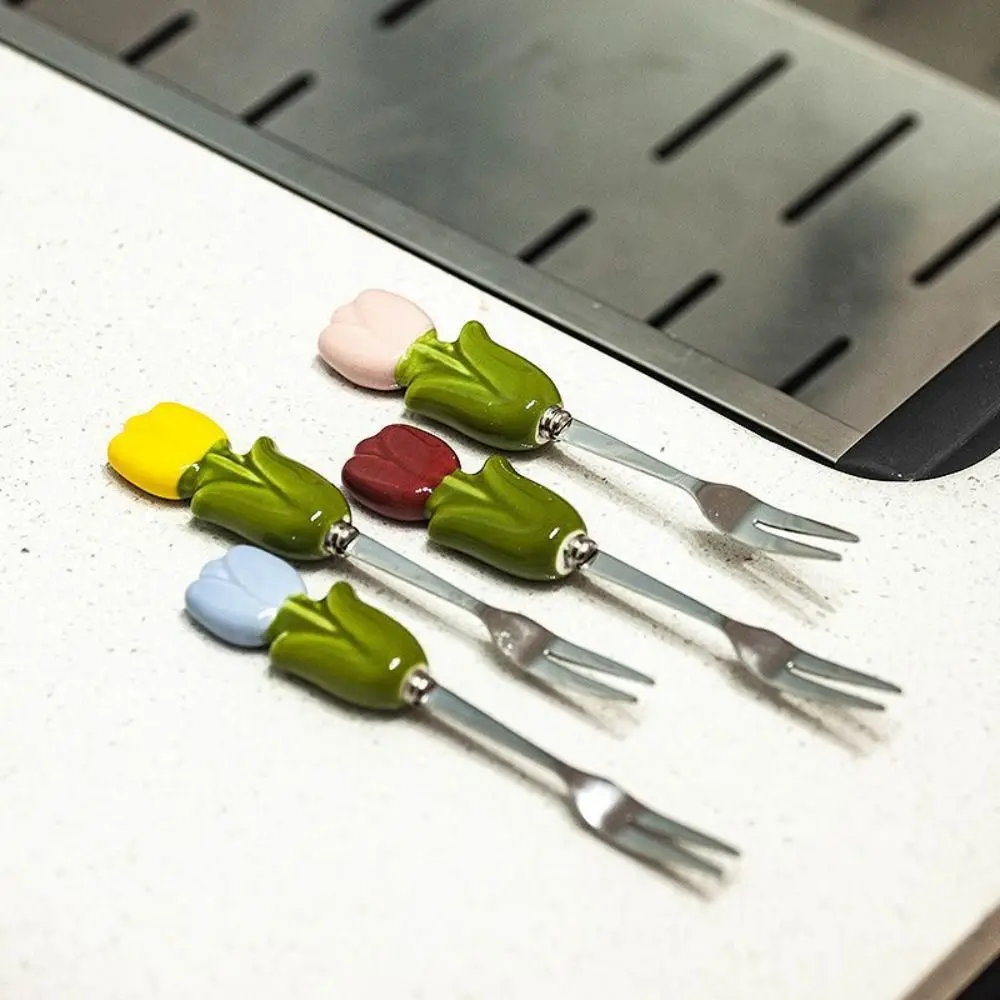 Tulip Bloom Dessert Fork Set - Image 2