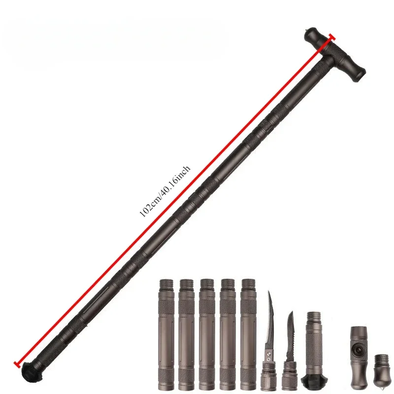 Tungsten Steel Multifunctional Foldable Self-Defense Walking Stick - Image 10