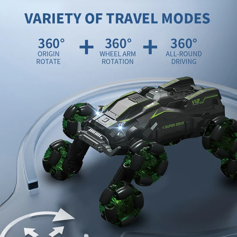 Turbo Twister 8-Wheel Rotating Remote Control Car - Image 5