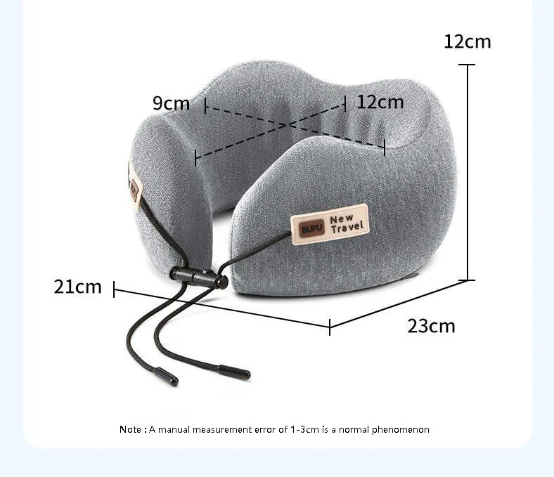U-Shaped Memory Foam Soft Built-in Storage Case Travel Pillow - Image 2