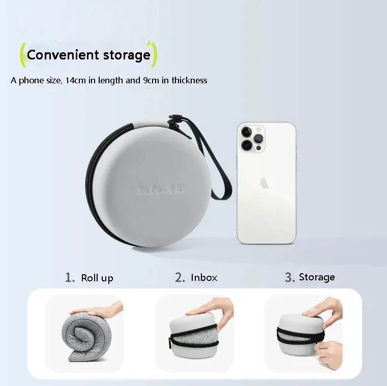 U-Shaped Memory Foam Soft Built-in Storage Case Travel Pillow - Image 3