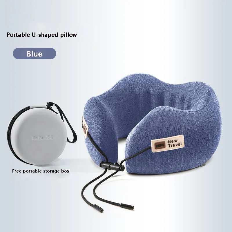 U-Shaped Memory Foam Soft Built-in Storage Case Travel Pillow - Image 9