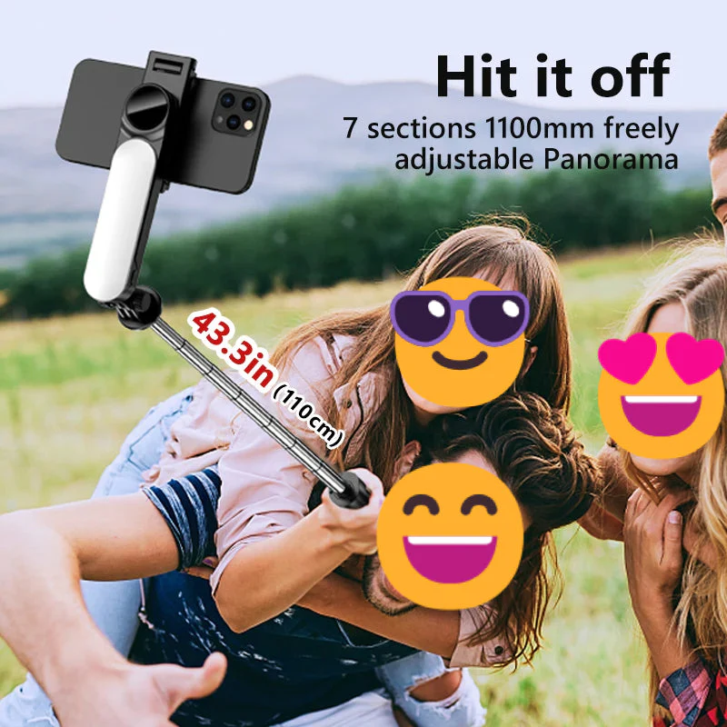 Ultra Foldable Built-In Lighting Selfie Stick Tripod - Image 5