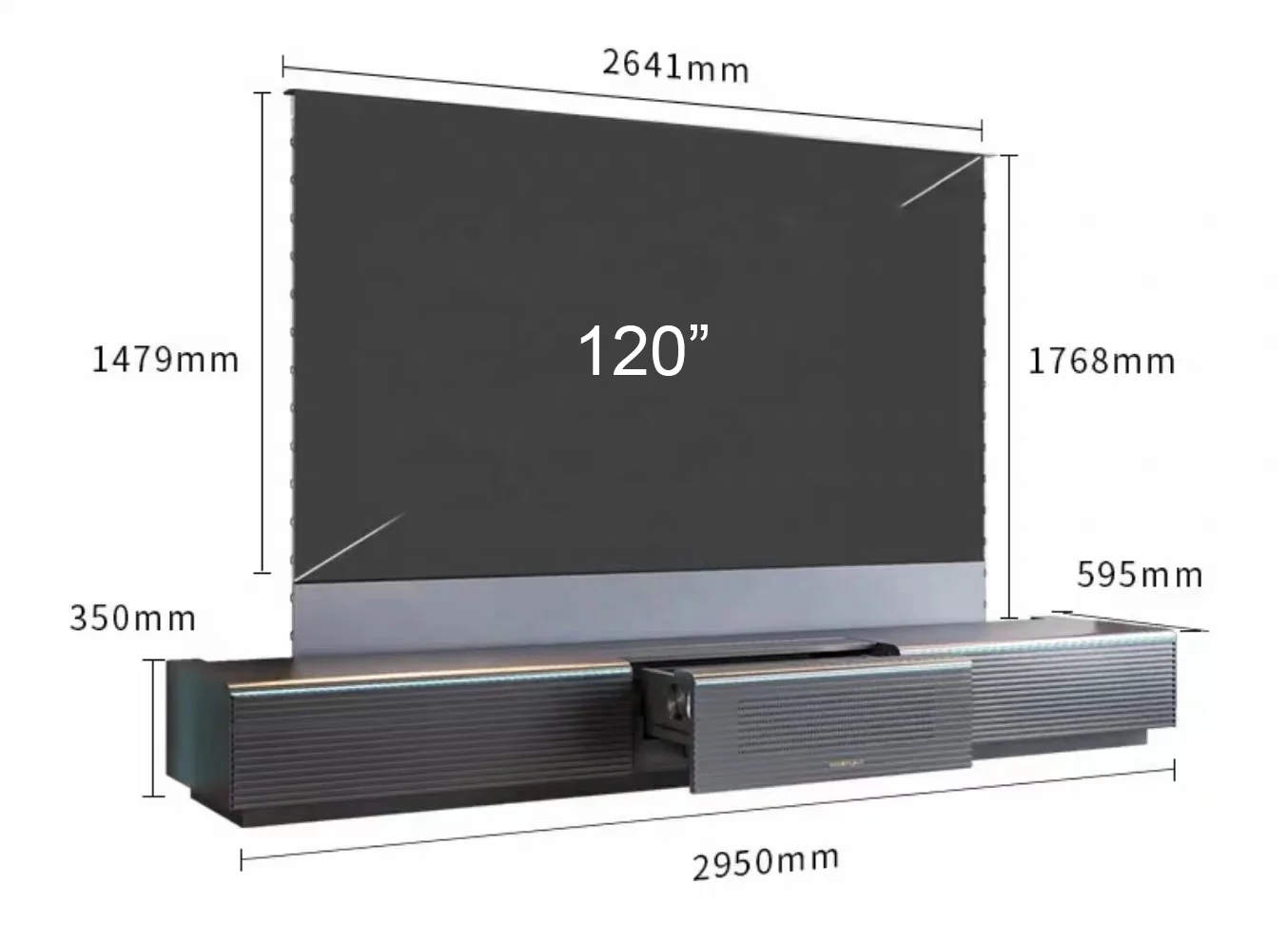 Ultra-Modern Motorized Screen Laser TV Console Cabinet - Image 5