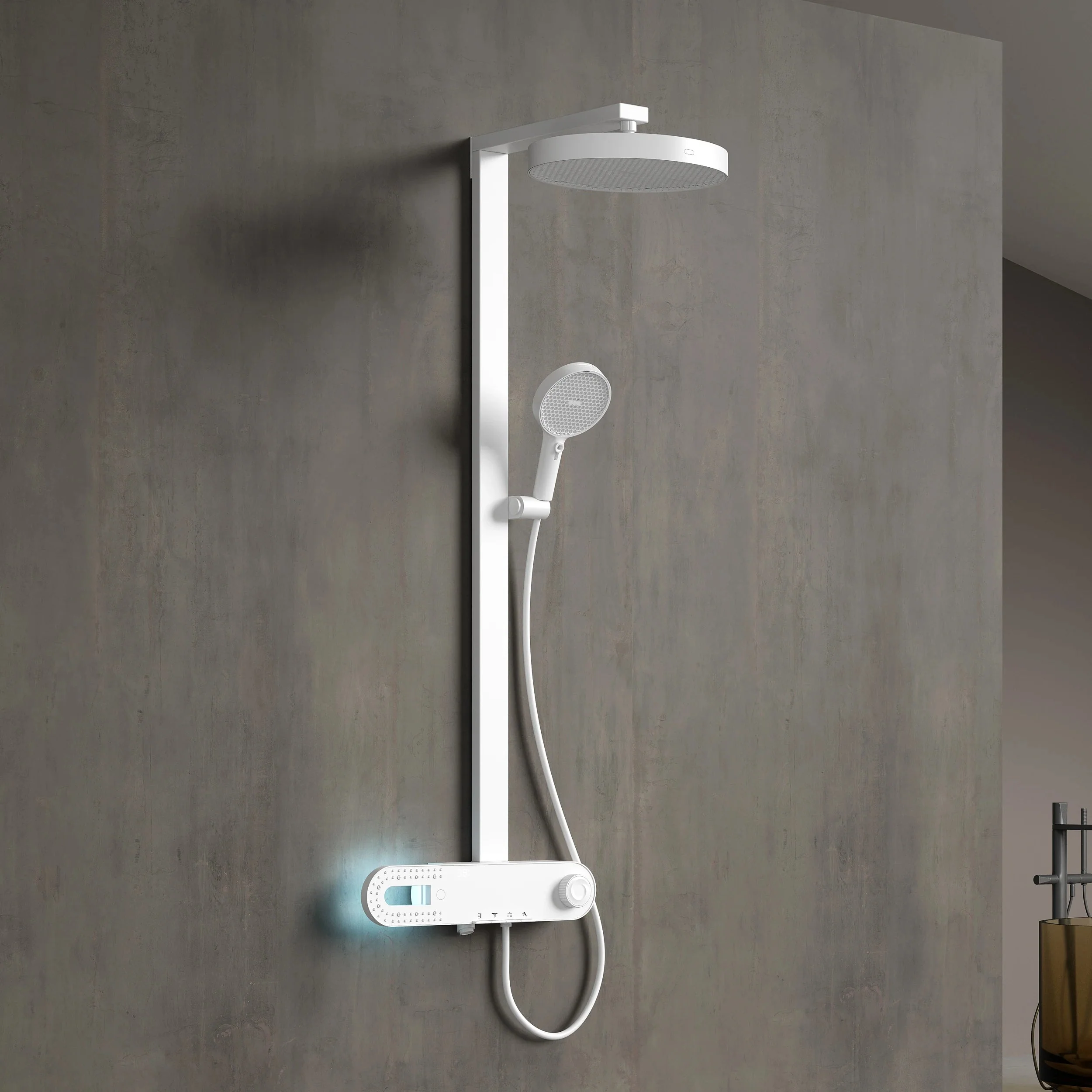 Ultra Rain Matte Wall Mounted Brass Rainfall Shower Set
