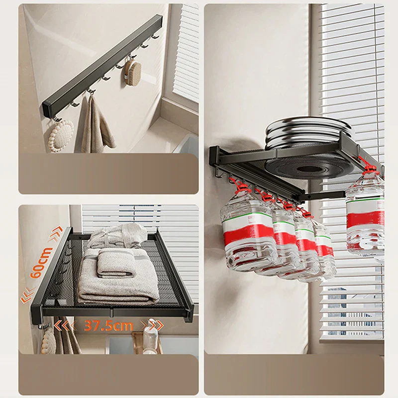 Ultra Suction Expandable Towel Storage Organizer Rack - Image 6