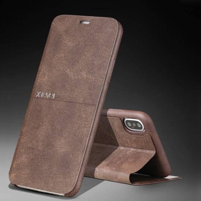 Ultra Thin Leather Flip Case For iPhone - Image 5