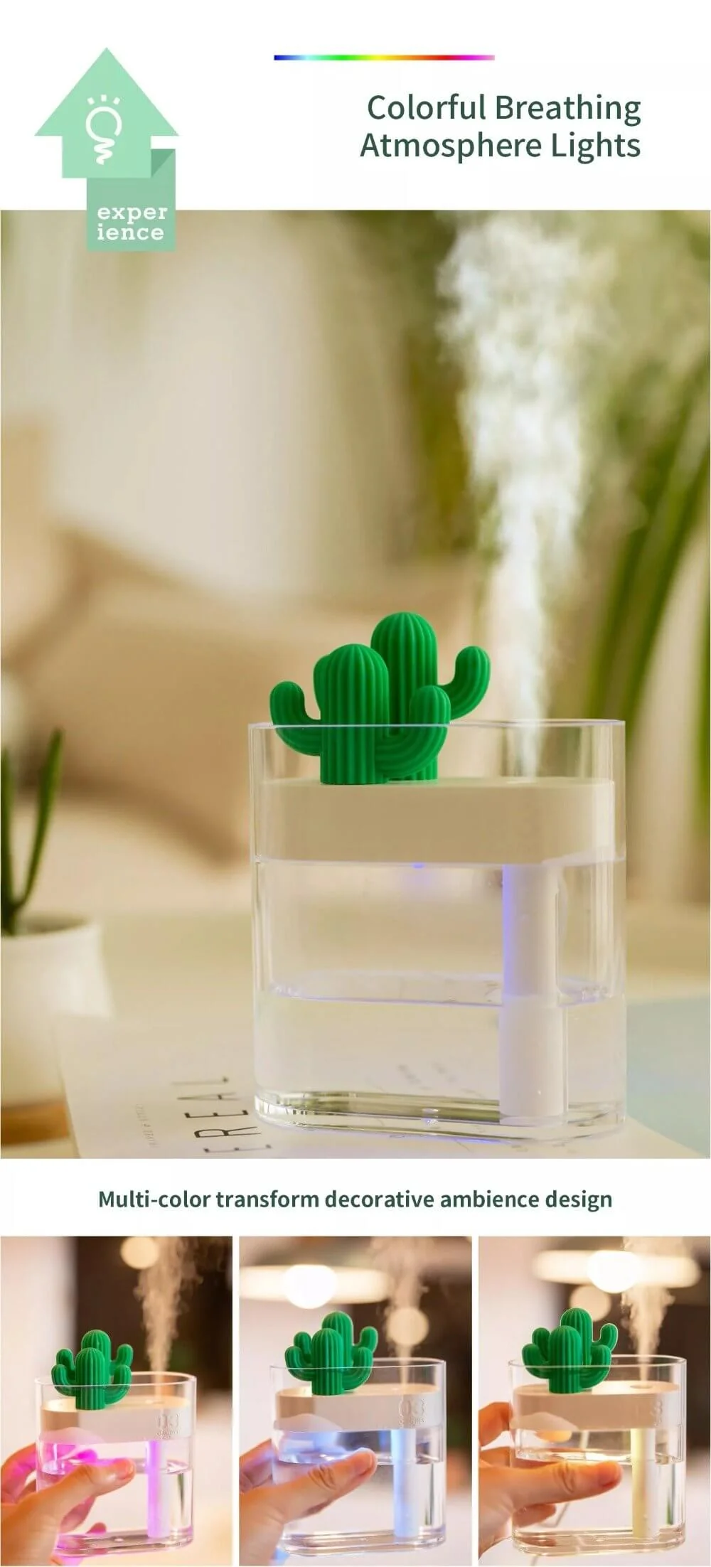 Ultrasonic Cactus Air Humidifier - Image 2