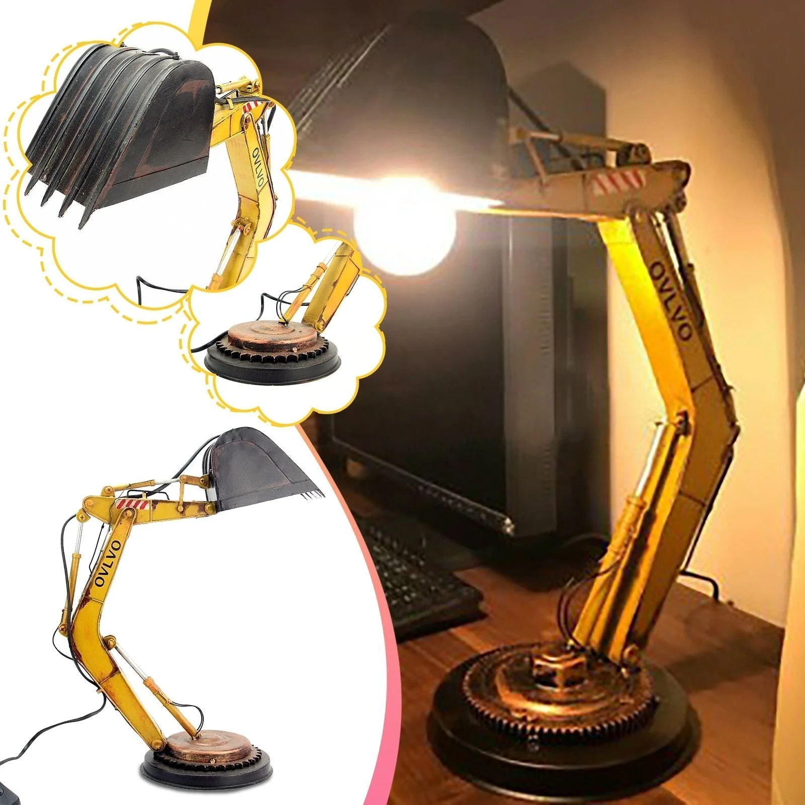 Unique Excavator Table Lamp - Image 2