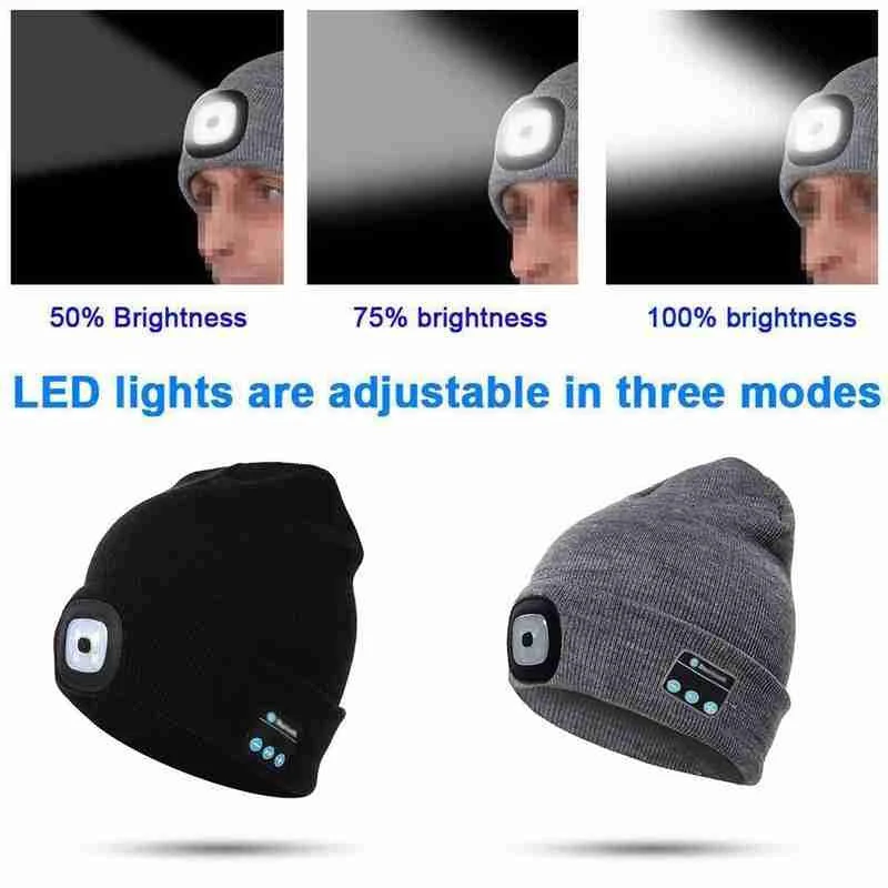 Unisex Bluetooth Speaker Headlamp Beanie Hat - Image 3