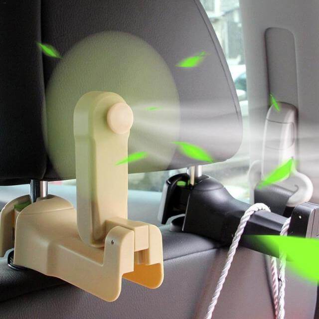 Universal Adjustable Car Headrest Fan with Hook - Image 5