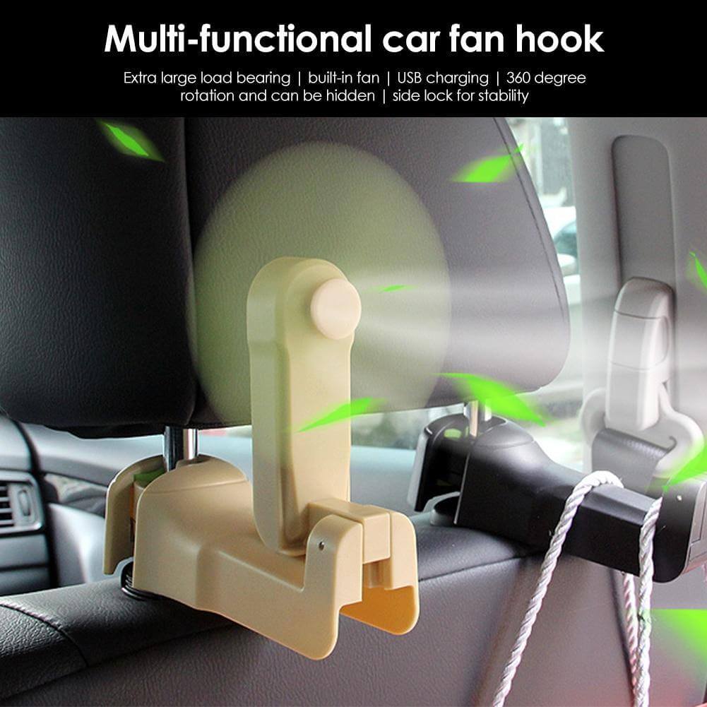 Universal Adjustable Car Headrest Fan with Hook - Image 6