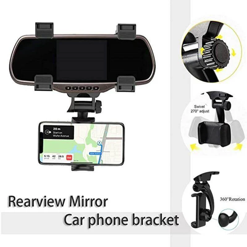 Universal Car Rearview Mirror Phone Holder - Image 2