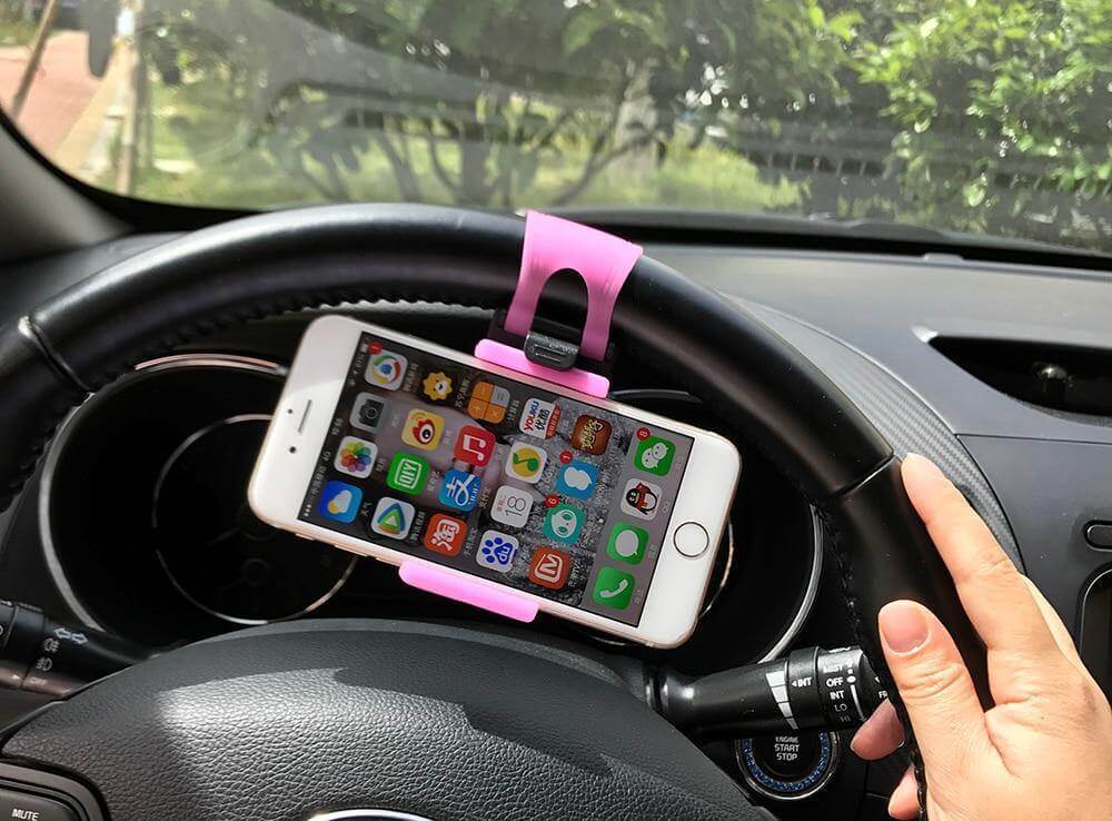Universal Car Steering Wheel Phone Holder - Image 4