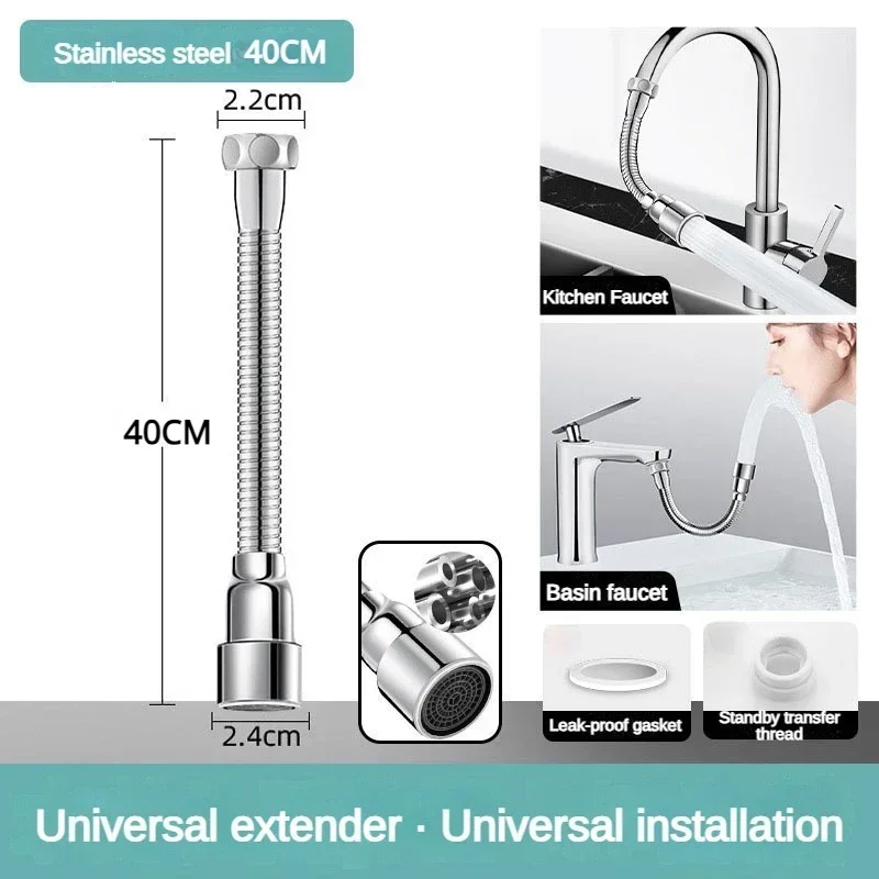 Universal Flexible Adjustable Kitchen Faucet Extender Nozzle - Image 12