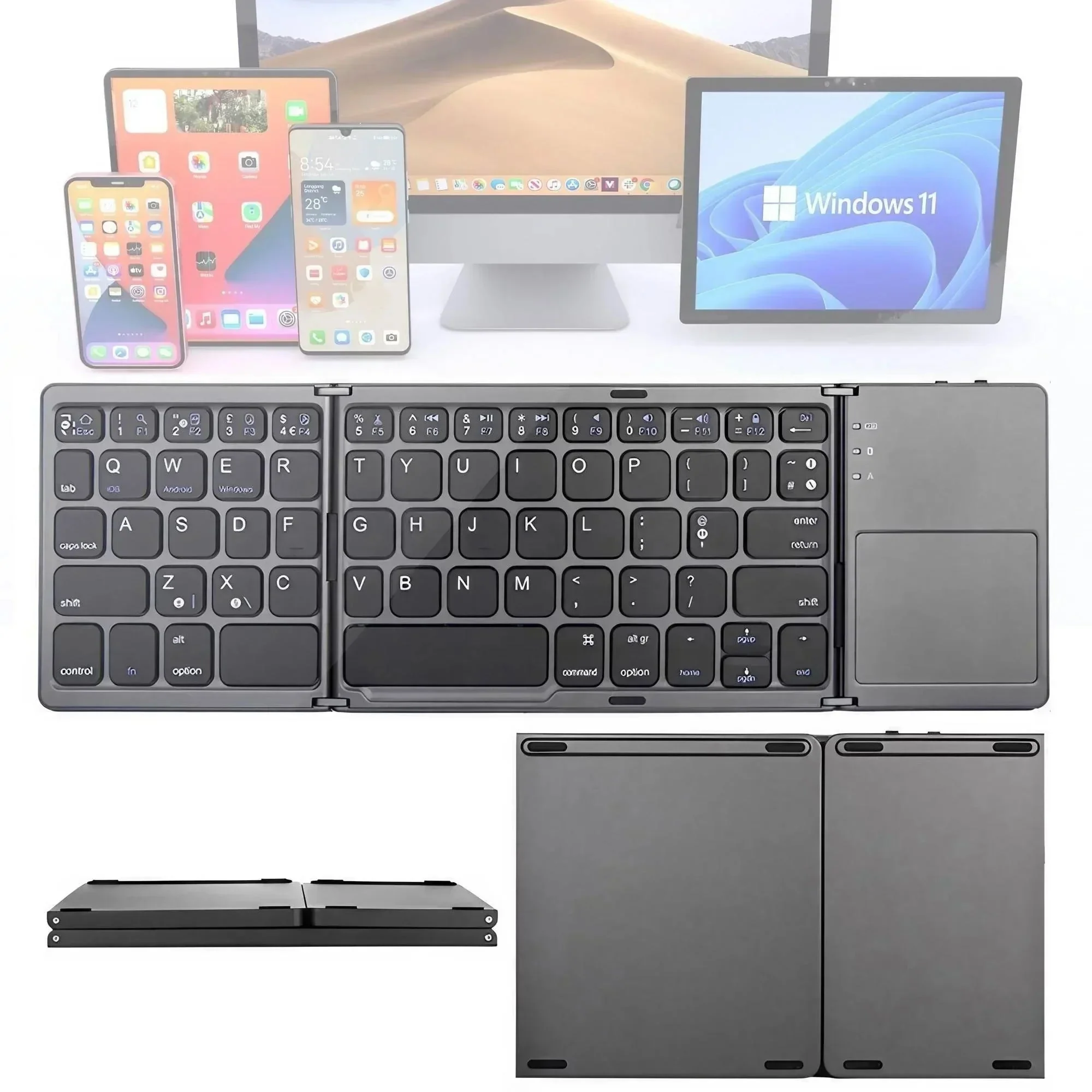 Universal Mini Foldable Wireless Keyboard with Touchpad - Image 11
