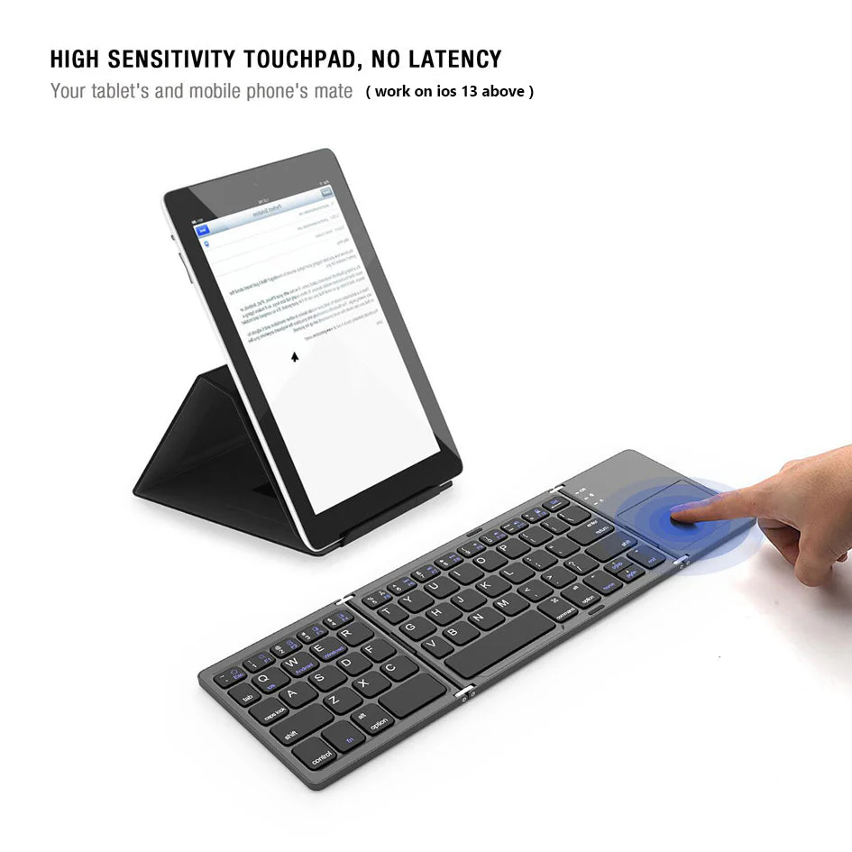 Universal Mini Foldable Wireless Keyboard with Touchpad - Image 7