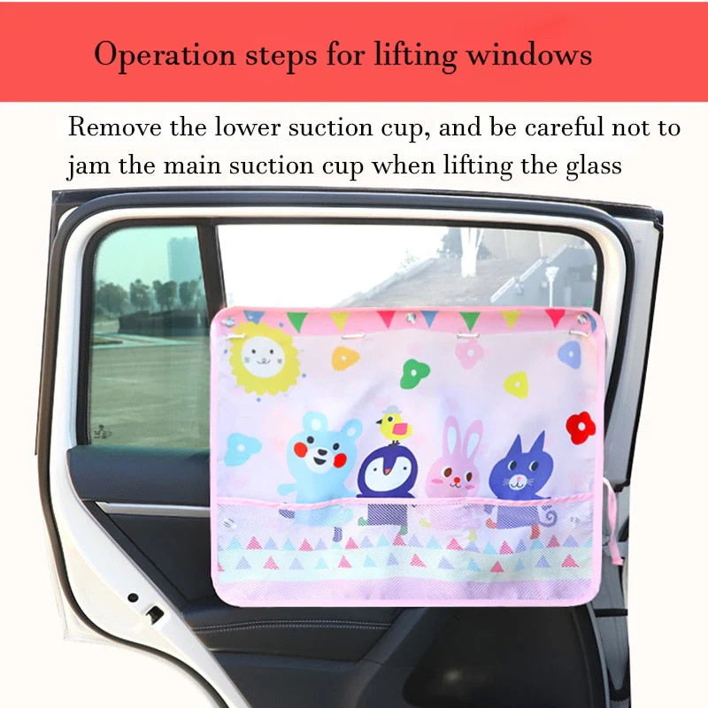 Universal Retractable Car Kids Sunshade Organizer - Image 2