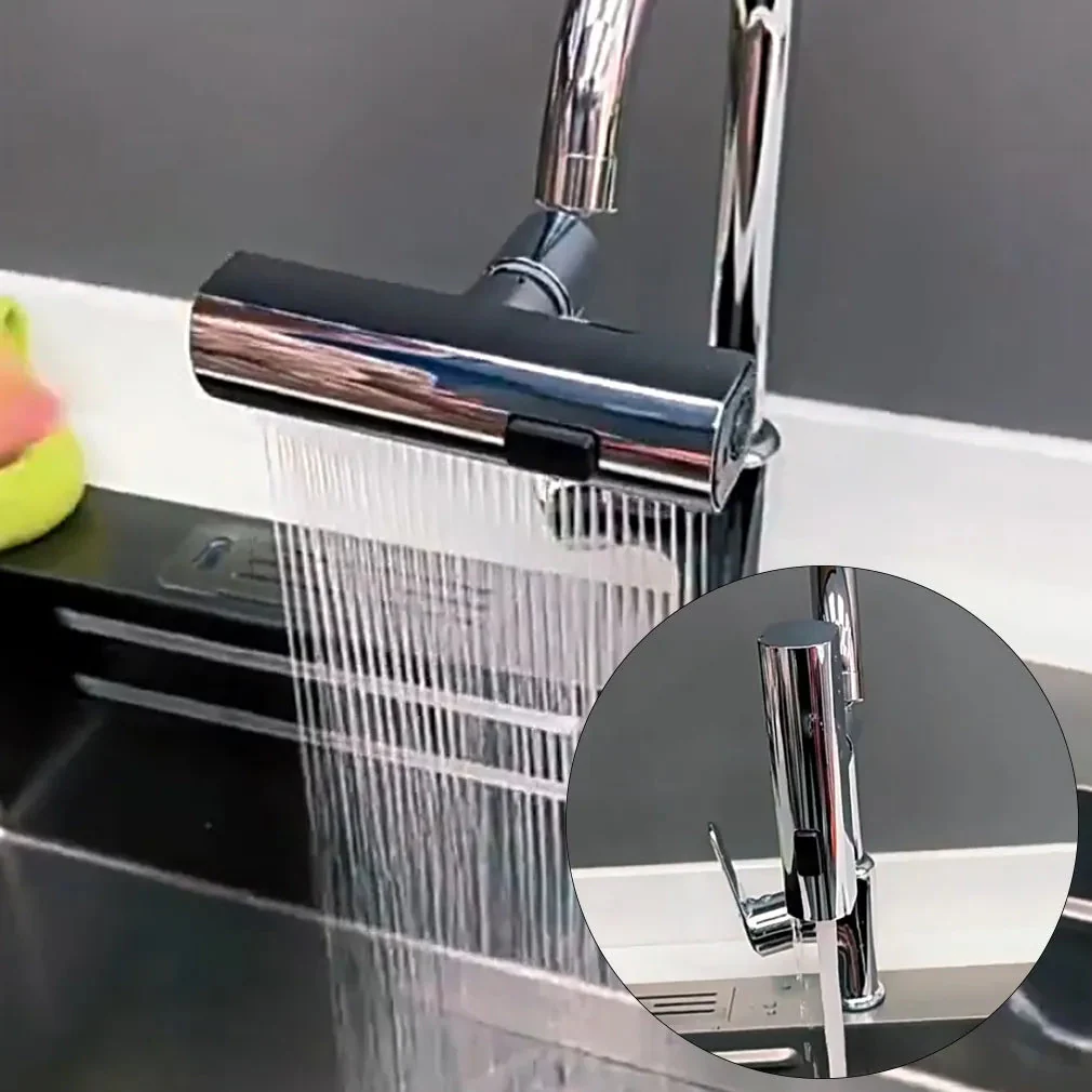 Universal Rotating Waterfall Sink Faucet Extension - Image 2