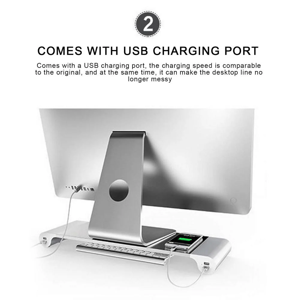 Universal USB Phone Charging Monitor Riser Stand - Image 4