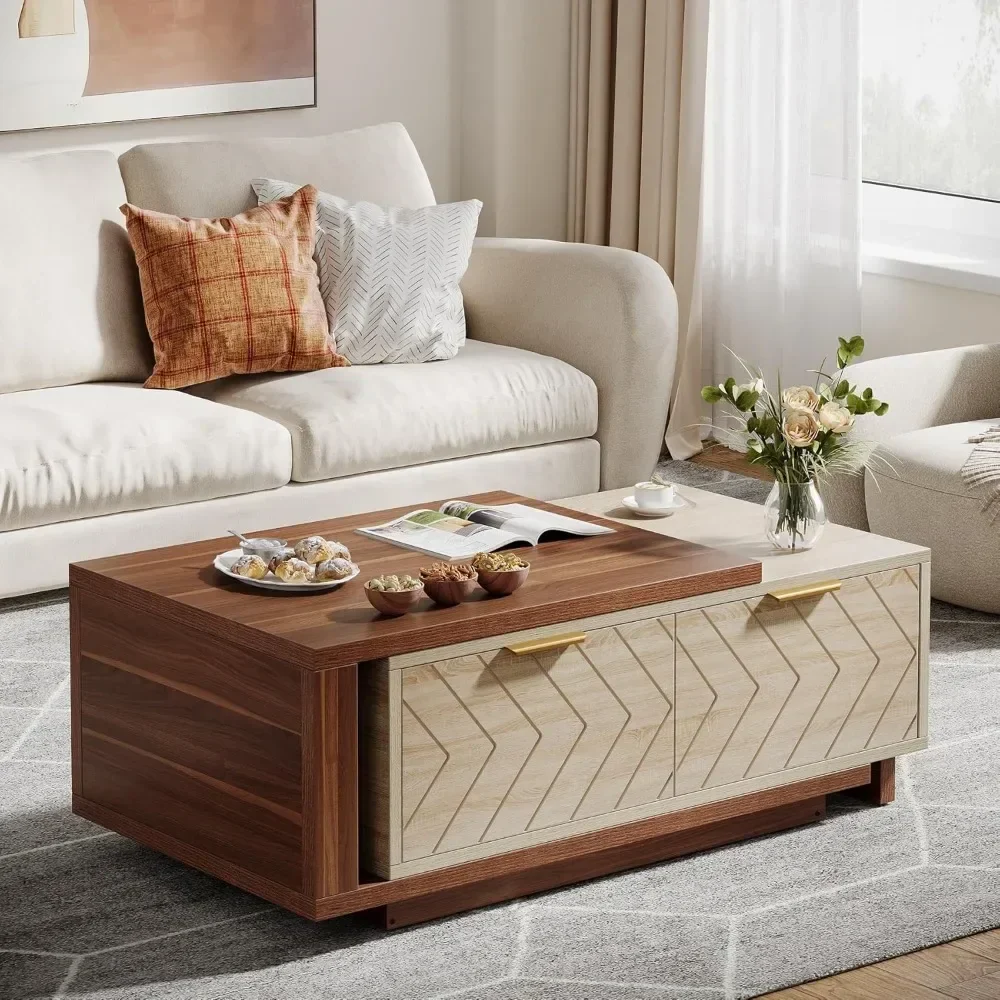 Urban Lift Extendable Wooden Hidden Storage Coffee Table - Image 2