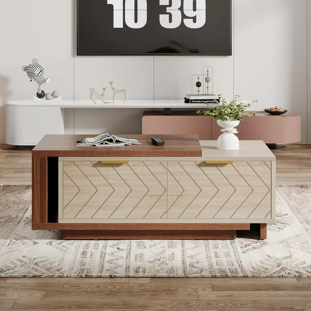 Urban Lift Extendable Wooden Hidden Storage Coffee Table - Image 5