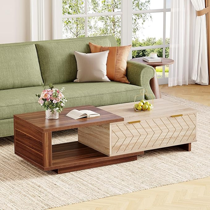 Urban Lift Extendable Wooden Hidden Storage Coffee Table - Image 6