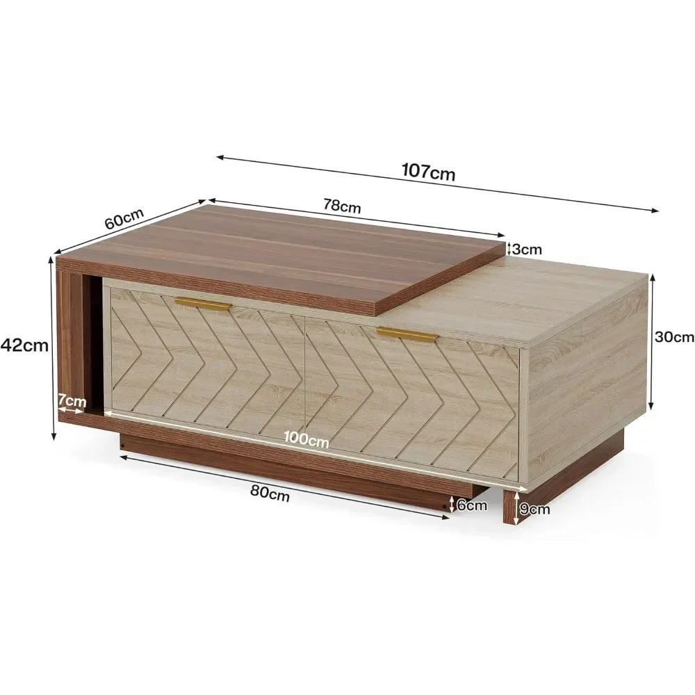 Urban Lift Extendable Wooden Hidden Storage Coffee Table - Image 9