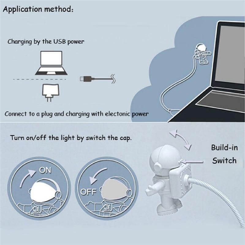USB Astronaut LED Book Night Light - Image 11
