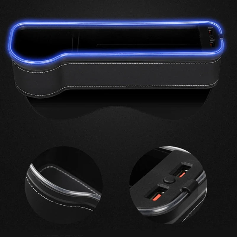 USB Charging LED Car Seat Gap Organizer - Image 5