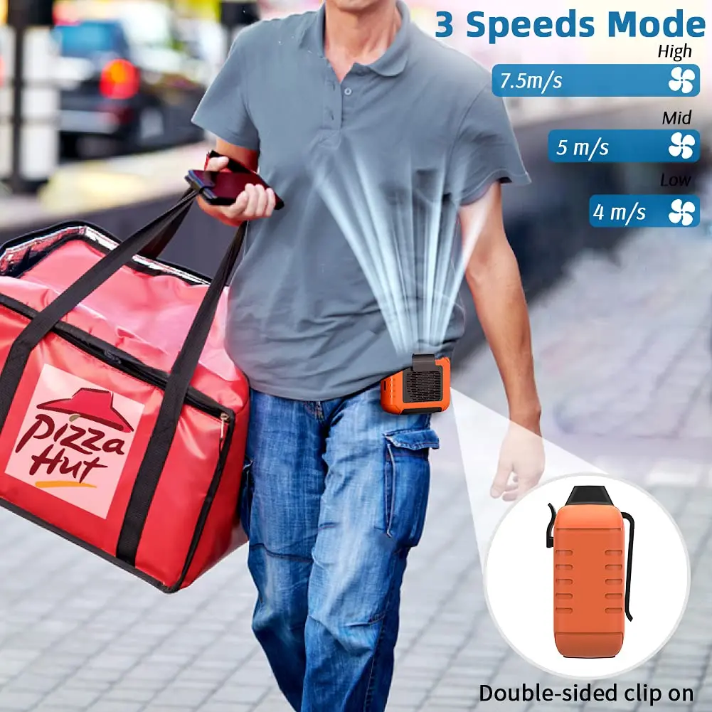 USB Rechargeable Portable Waist Clip Air Conditioner Fan - Image 5