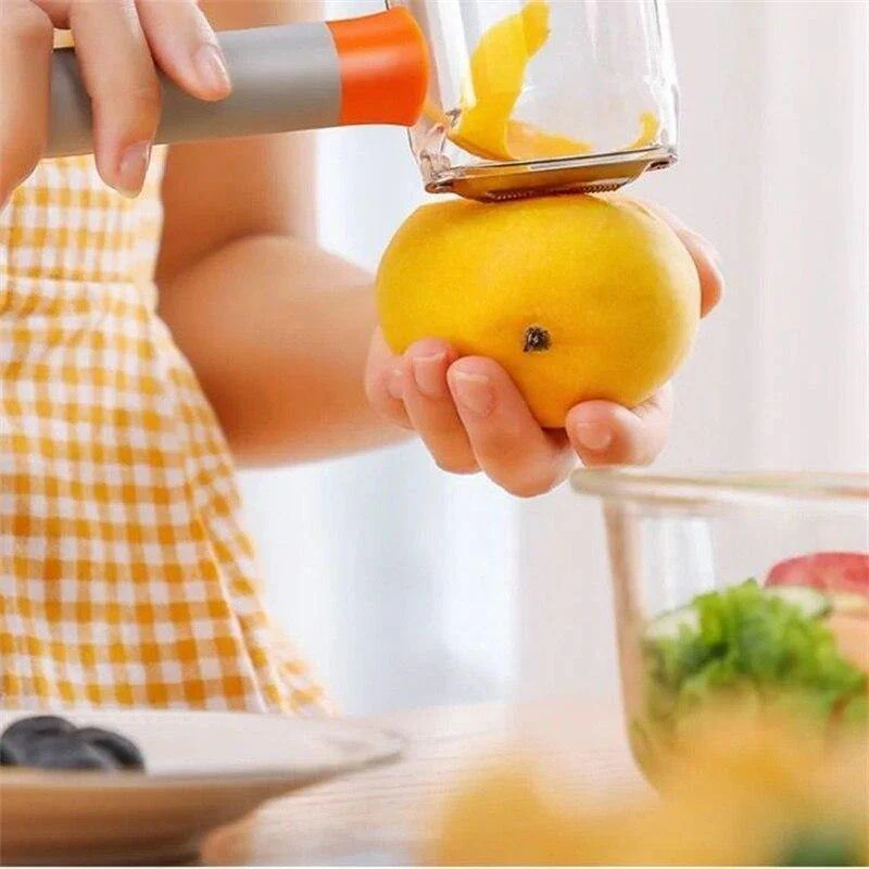 Vegetable Fruit Spill Free Storage Peeler - Image 4