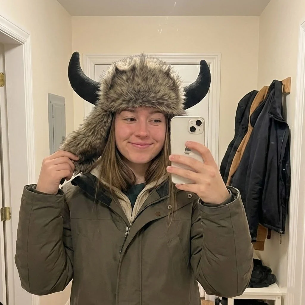 Viking Horn Fur Winter Trapper Hat - Image 2