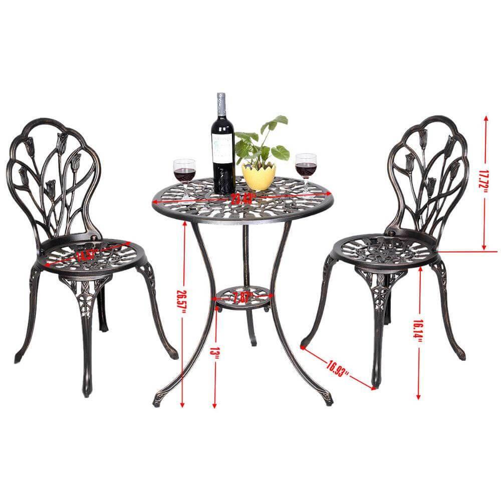 Vintage 3 Sets Outdoor Dining Table - Image 4