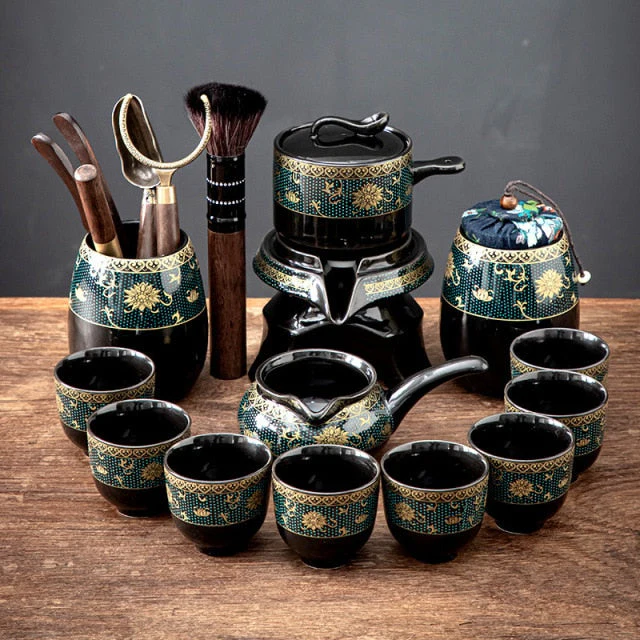 Vintage Chinese Style Unique Ceramic Tea Set - Image 10