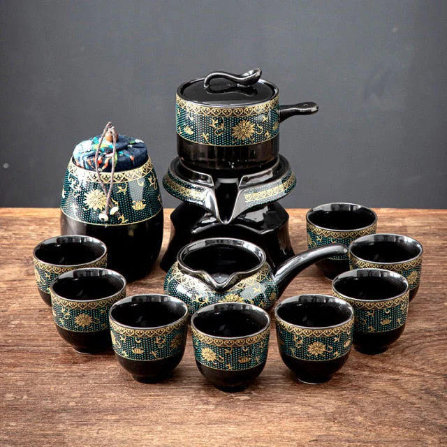 Vintage Chinese Style Unique Ceramic Tea Set - Image 11