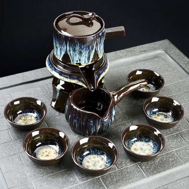 Vintage Chinese Style Unique Ceramic Tea Set - Image 2