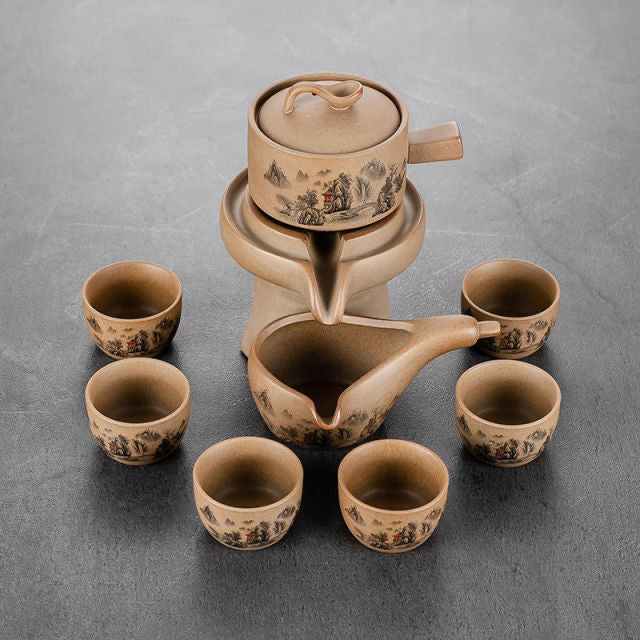 Vintage Chinese Style Unique Ceramic Tea Set - Image 3