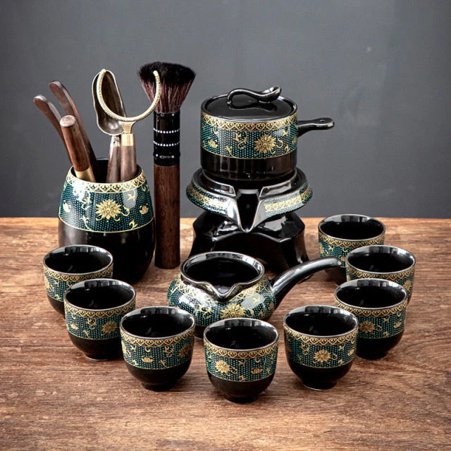 Vintage Chinese Style Unique Ceramic Tea Set - Image 5