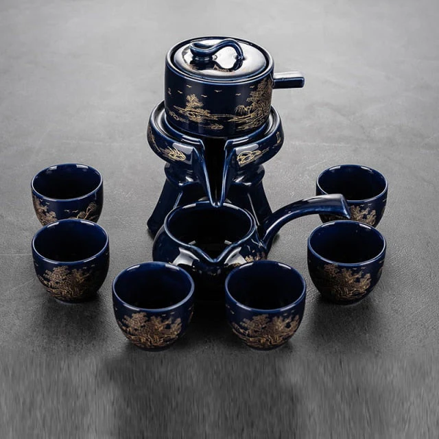 Vintage Chinese Style Unique Ceramic Tea Set - Image 6