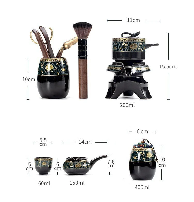 Vintage Chinese Style Unique Ceramic Tea Set - Image 8