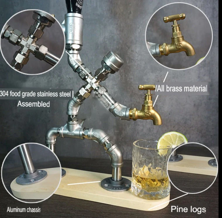 Vintage Human Industrial Pipe Drink Dispenser - Image 3